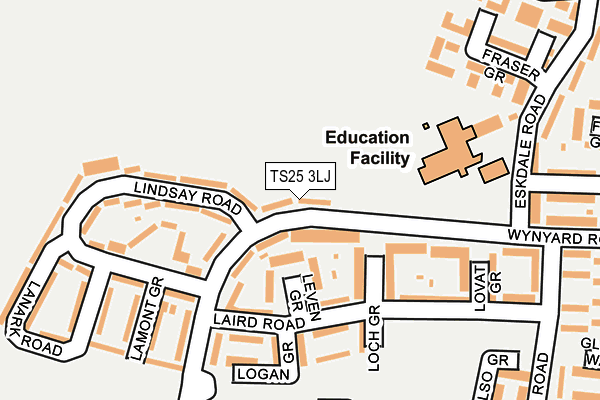 TS25 3LJ map - OS OpenMap – Local (Ordnance Survey)