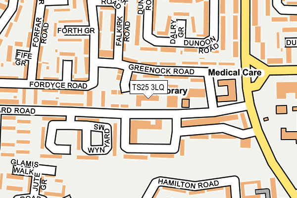 TS25 3LQ map - OS OpenMap – Local (Ordnance Survey)