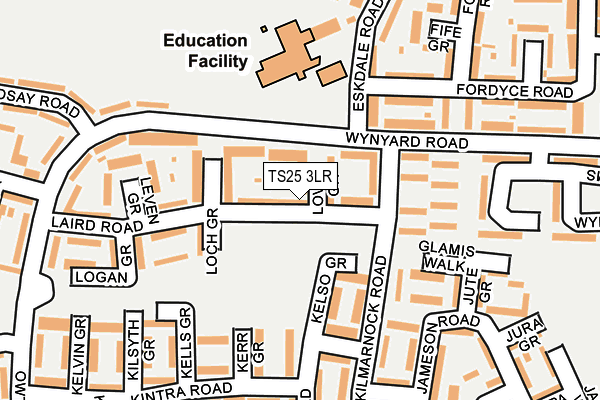 TS25 3LR map - OS OpenMap – Local (Ordnance Survey)