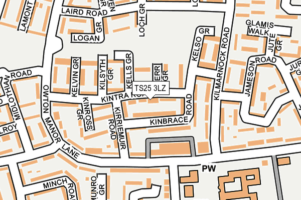 TS25 3LZ map - OS OpenMap – Local (Ordnance Survey)