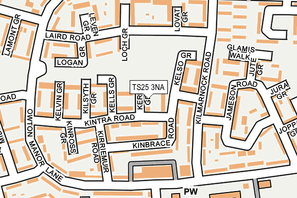 TS25 3NA map - OS OpenMap – Local (Ordnance Survey)