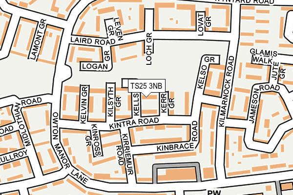 TS25 3NB map - OS OpenMap – Local (Ordnance Survey)