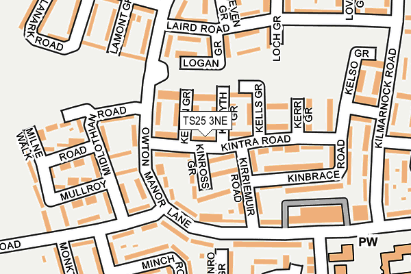 TS25 3NE map - OS OpenMap – Local (Ordnance Survey)