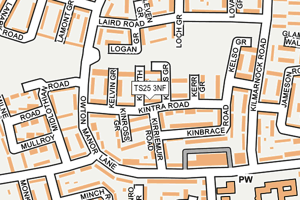 TS25 3NF map - OS OpenMap – Local (Ordnance Survey)