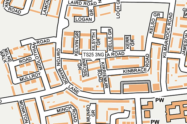 TS25 3NG map - OS OpenMap – Local (Ordnance Survey)