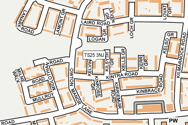 TS25 3NJ map - OS OpenMap – Local (Ordnance Survey)