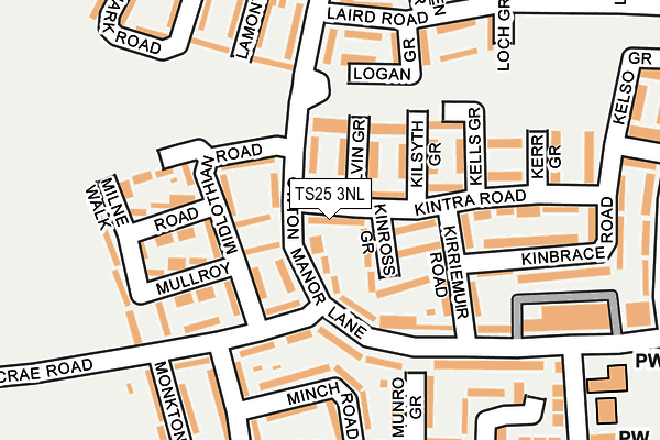 TS25 3NL map - OS OpenMap – Local (Ordnance Survey)