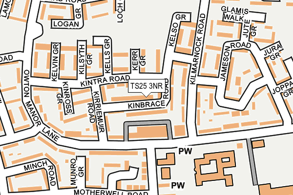 TS25 3NR map - OS OpenMap – Local (Ordnance Survey)