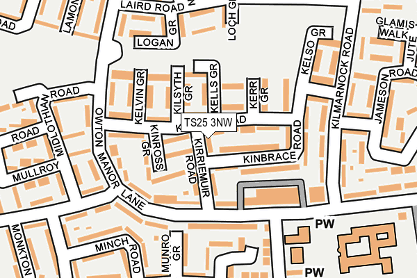 TS25 3NW map - OS OpenMap – Local (Ordnance Survey)