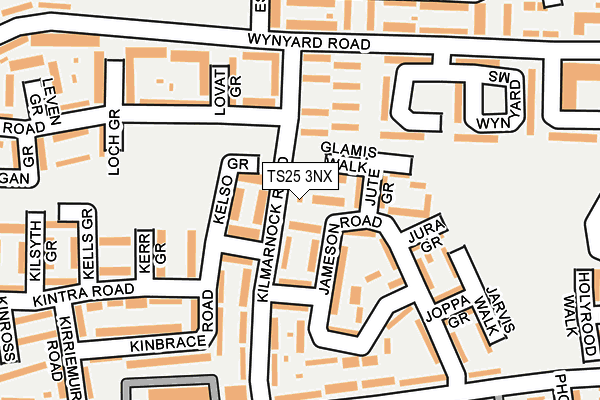 TS25 3NX map - OS OpenMap – Local (Ordnance Survey)