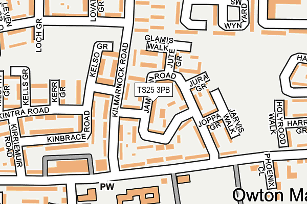 TS25 3PB map - OS OpenMap – Local (Ordnance Survey)