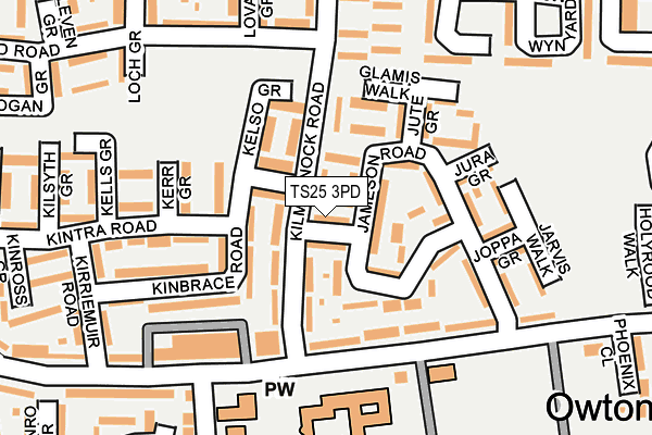TS25 3PD map - OS OpenMap – Local (Ordnance Survey)