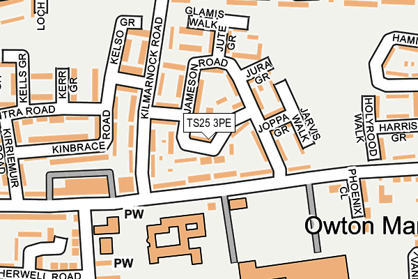 TS25 3PE map - OS OpenMap – Local (Ordnance Survey)