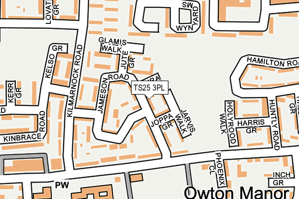 TS25 3PL map - OS OpenMap – Local (Ordnance Survey)