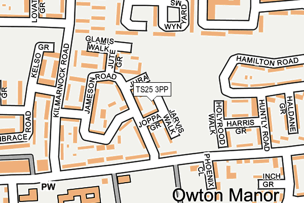 TS25 3PP map - OS OpenMap – Local (Ordnance Survey)