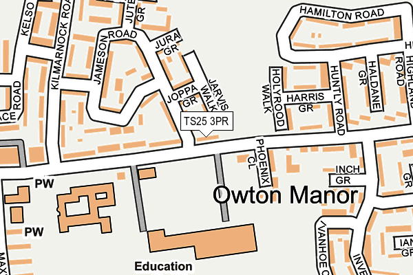 TS25 3PR map - OS OpenMap – Local (Ordnance Survey)