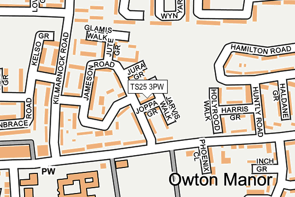 TS25 3PW map - OS OpenMap – Local (Ordnance Survey)