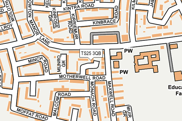 TS25 3QB map - OS OpenMap – Local (Ordnance Survey)