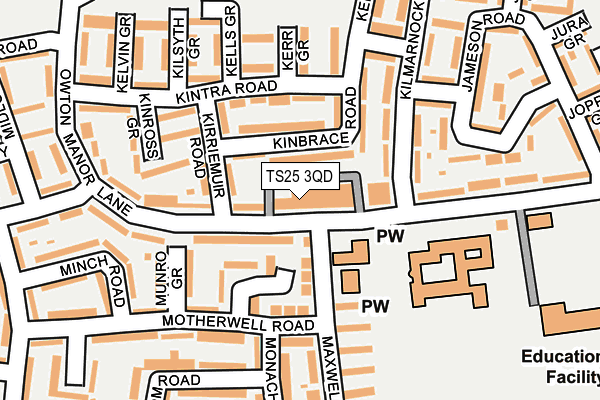 TS25 3QD map - OS OpenMap – Local (Ordnance Survey)