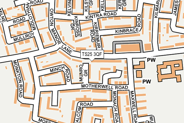 TS25 3QF map - OS OpenMap – Local (Ordnance Survey)