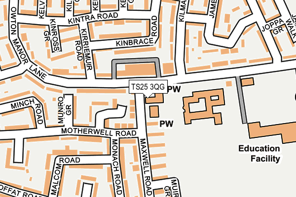 TS25 3QG map - OS OpenMap – Local (Ordnance Survey)