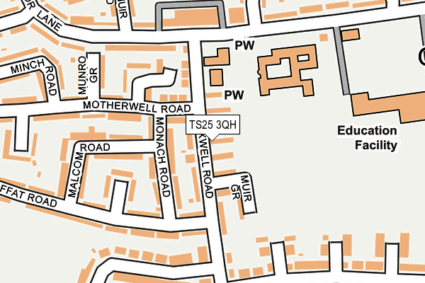 TS25 3QH map - OS OpenMap – Local (Ordnance Survey)