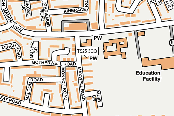 TS25 3QQ map - OS OpenMap – Local (Ordnance Survey)