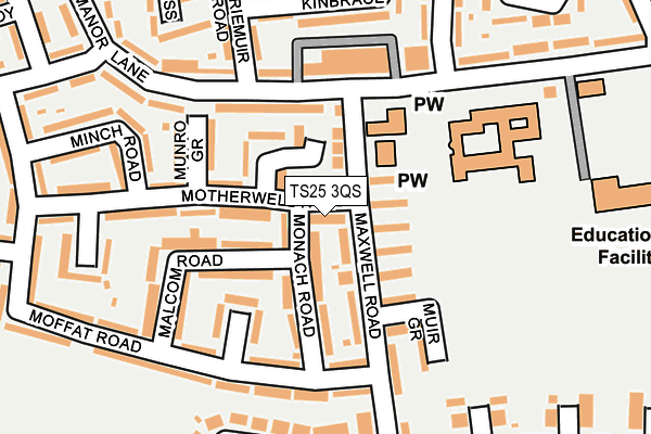 TS25 3QS map - OS OpenMap – Local (Ordnance Survey)