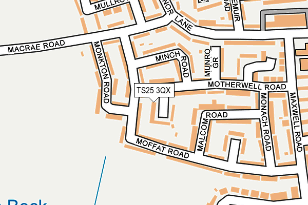TS25 3QX map - OS OpenMap – Local (Ordnance Survey)