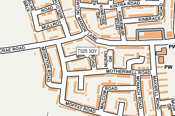 TS25 3QY map - OS OpenMap – Local (Ordnance Survey)