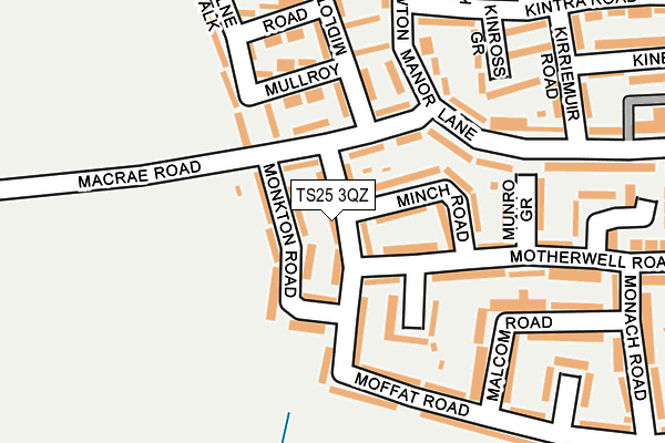 TS25 3QZ map - OS OpenMap – Local (Ordnance Survey)