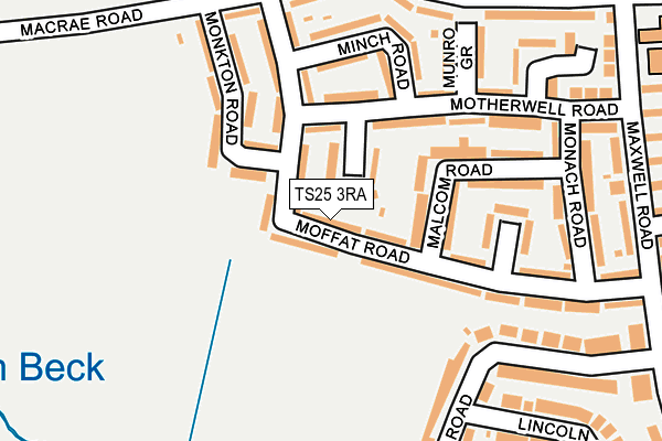 TS25 3RA map - OS OpenMap – Local (Ordnance Survey)