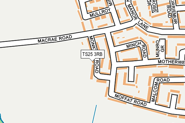 TS25 3RB map - OS OpenMap – Local (Ordnance Survey)