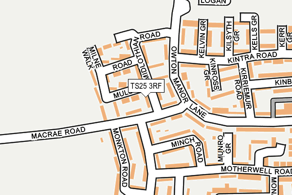 TS25 3RF map - OS OpenMap – Local (Ordnance Survey)