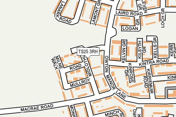 TS25 3RH map - OS OpenMap – Local (Ordnance Survey)
