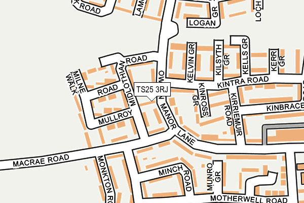 TS25 3RJ map - OS OpenMap – Local (Ordnance Survey)