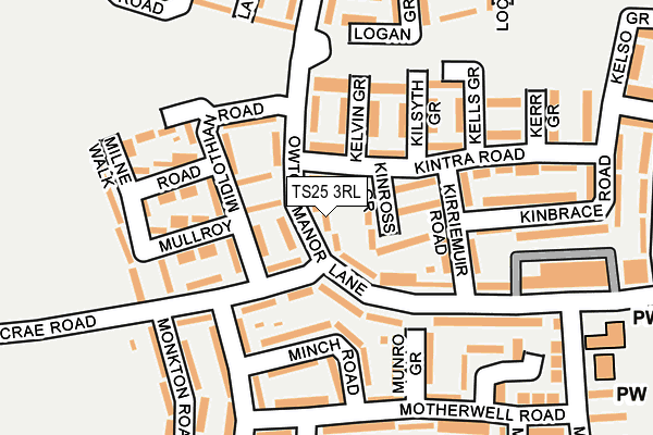 TS25 3RL map - OS OpenMap – Local (Ordnance Survey)