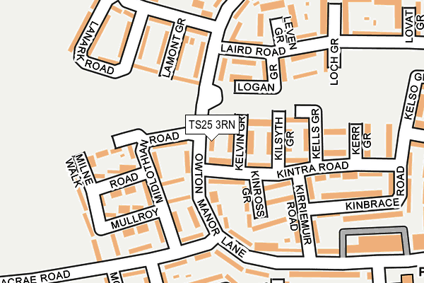 TS25 3RN map - OS OpenMap – Local (Ordnance Survey)
