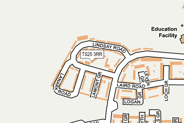 TS25 3RR map - OS OpenMap – Local (Ordnance Survey)