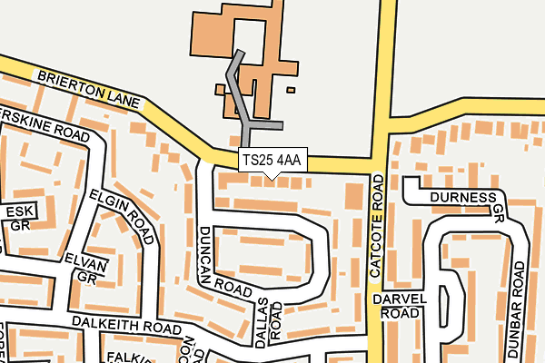 TS25 4AA map - OS OpenMap – Local (Ordnance Survey)