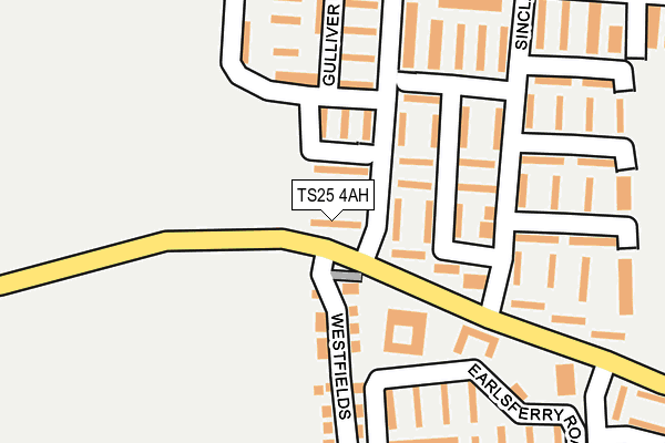 TS25 4AH map - OS OpenMap – Local (Ordnance Survey)