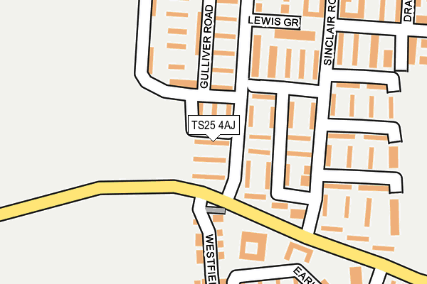 TS25 4AJ map - OS OpenMap – Local (Ordnance Survey)
