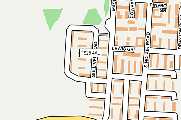 TS25 4AL map - OS OpenMap – Local (Ordnance Survey)