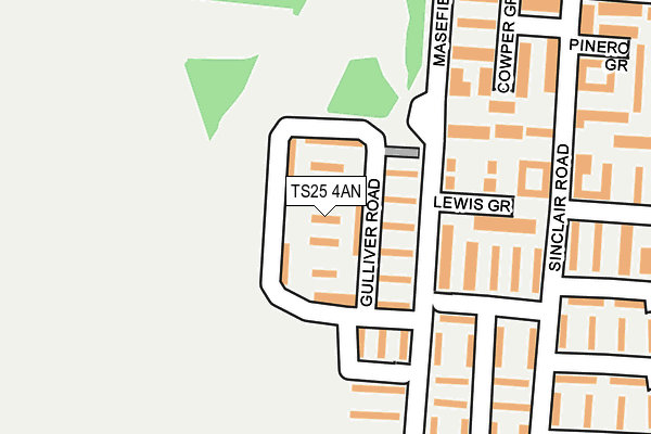 TS25 4AN map - OS OpenMap – Local (Ordnance Survey)