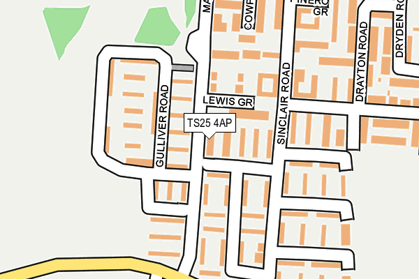 TS25 4AP map - OS OpenMap – Local (Ordnance Survey)