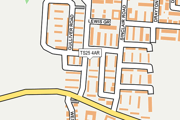 TS25 4AR map - OS OpenMap – Local (Ordnance Survey)