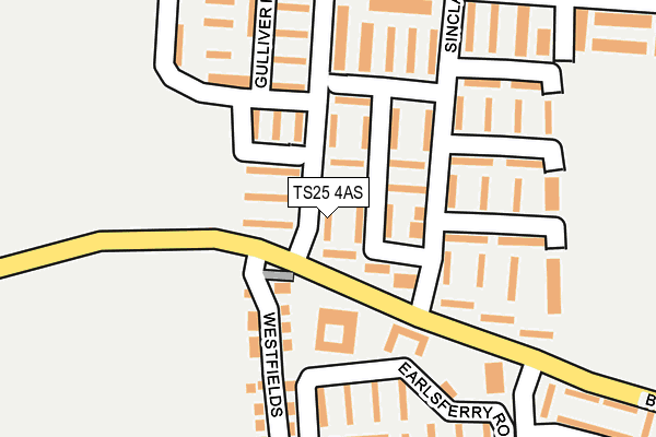 TS25 4AS map - OS OpenMap – Local (Ordnance Survey)