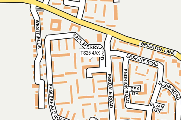 TS25 4AX map - OS OpenMap – Local (Ordnance Survey)