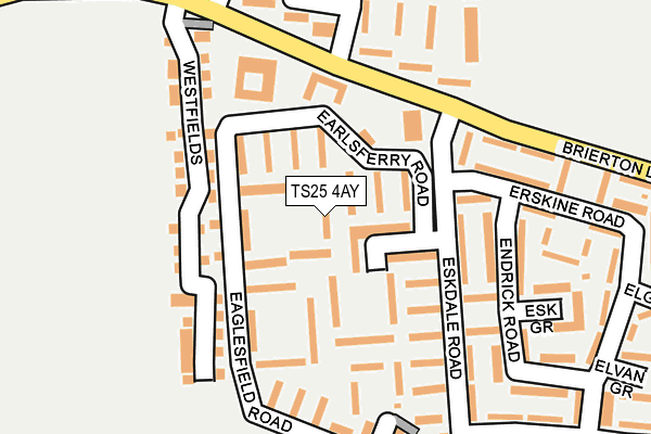 TS25 4AY map - OS OpenMap – Local (Ordnance Survey)