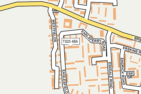 TS25 4BA map - OS OpenMap – Local (Ordnance Survey)